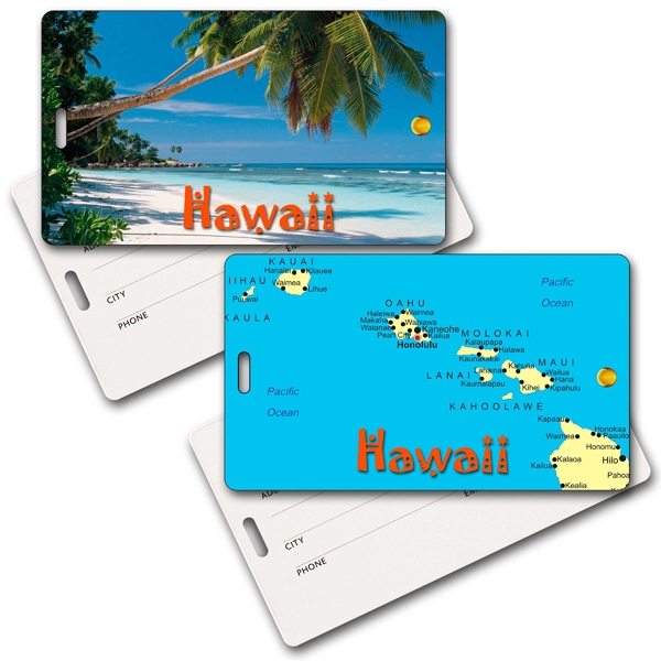 Sealed identity tag with a brilliant images of Hawaii/map of Hawaii.... from ASI 66260 ZZ OLD - Lantor Ltd 3D Products Div / Lantor 3D Lenticular