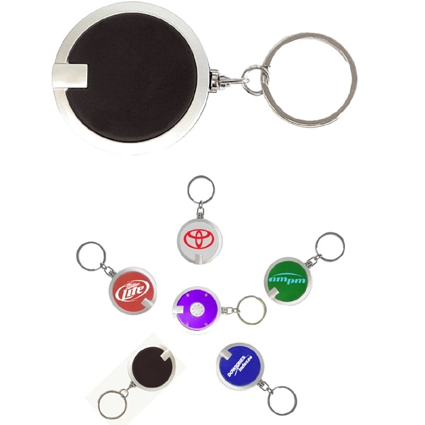 Black deluxe coaster shape round flashlight with super bright LED light... from ASI 74585 Nu Promo International / Nu Promo Line