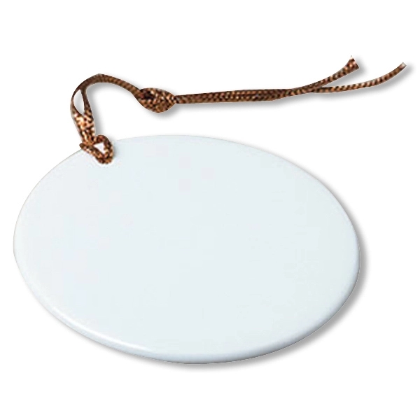 Round, flat Christmas tree ornament made of porcelain.... from ASI 68878 Mar's Line / Mar's Promotions / MAR's Line Mars China Collection