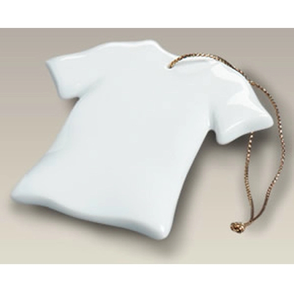 Tee shirt shaped Christmas tree ornament made from porcelain.... from ASI 68878 Mar's Line / Mar's Promotions / MAR's Line Mars China Collection