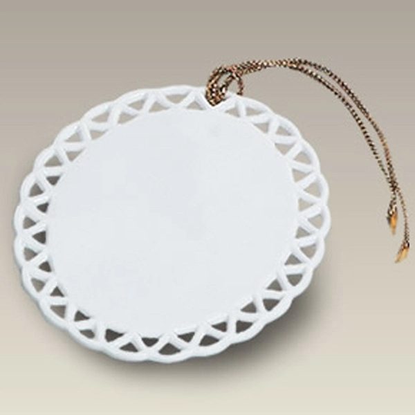 Lace, round shaped Christmas tree ornament made of porcelain.... from ASI 68878 Mar's Line / Mar's Promotions / MAR's Line Mars China Collection