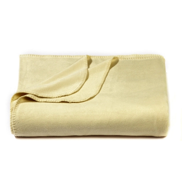 Ivory white bamboo throw blanket with whip stitch edge.... from ASI 98085 Wolfmark