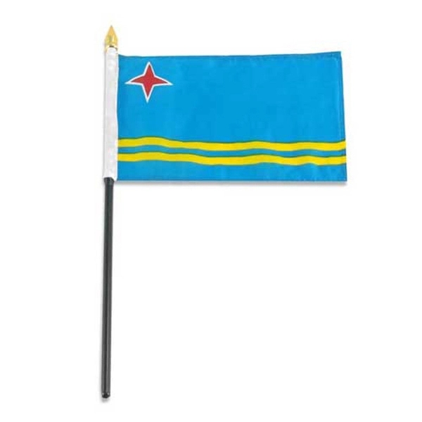 4" x 6" Aruba flag made from 100% superior polyester fabric... from ASI 45100 Chulani Promotional Products, Inc / Competitive Edge Innovations/Chulani