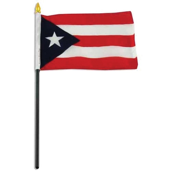 Puerto Rico, 4" x 6" flag with plastic pole - Ready... from ASI 45100 Chulani Promotional Products, Inc