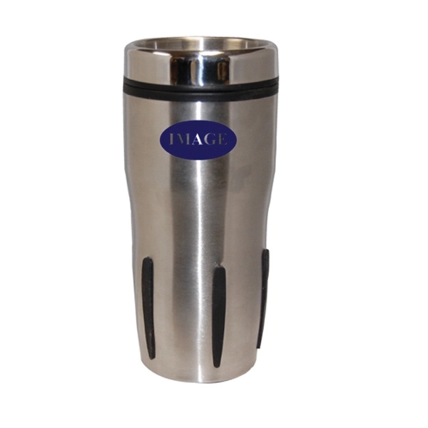 Stainless steel rib grip tumbler.... from ASI 64845 Kin Image Inc