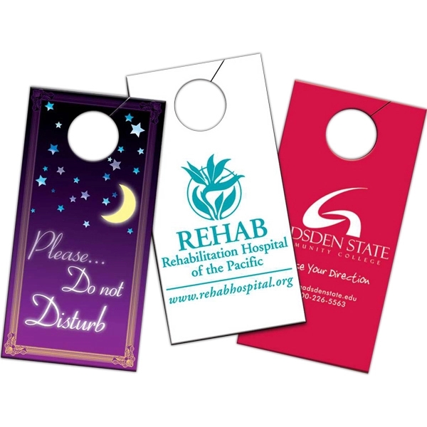 Doorknob hanger. Made from 14 pt., white poster board, 3 3/8"... from ASI 67620 Lion Circle Corp / Lion/Circle