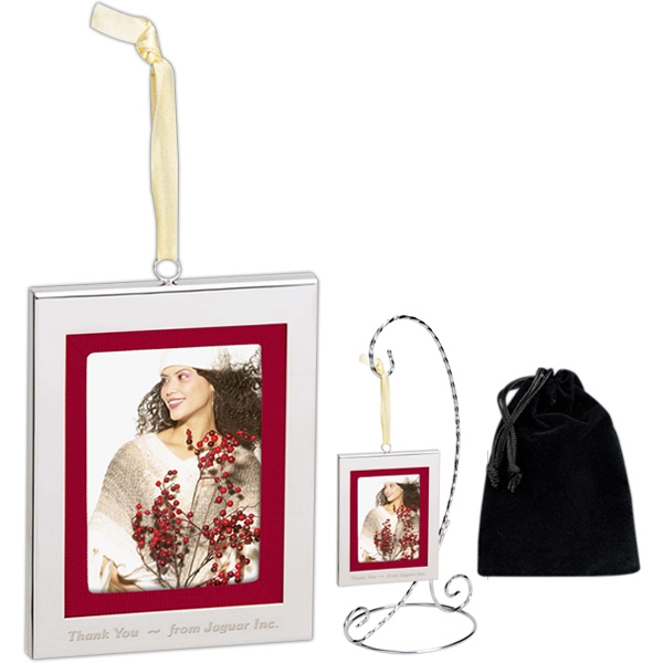 Rectangle metal photo ornament with reversible red and ivory matte.... from ASI 40480 Koozie Group