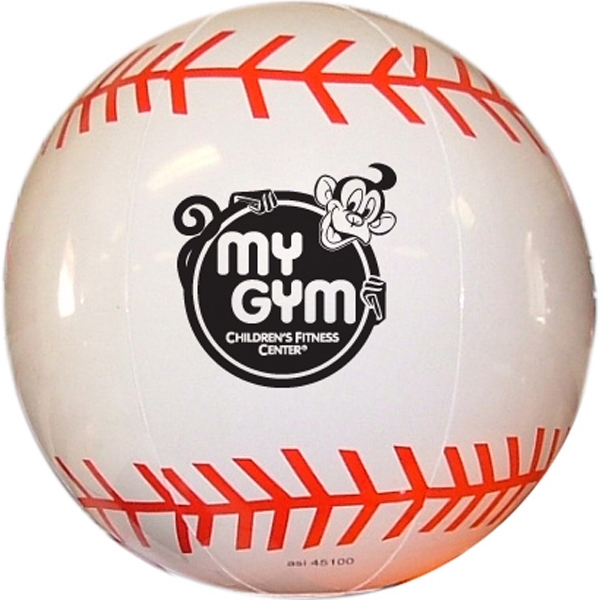 Inflatable beach ball with baseball sports design, With Large 4" Imprint... from ASI 45100 Chulani Promotional Products, Inc / Competitive Edge Innovations/Chulani