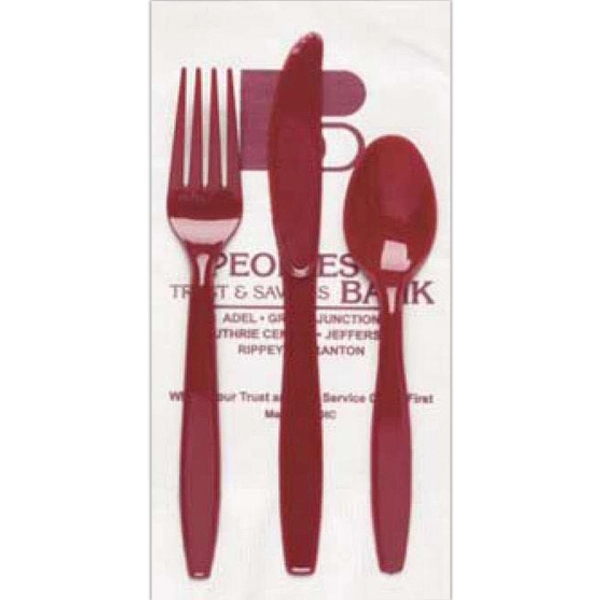 4.25" x 8.5" plastic Picnic Pak of utensils with fork, spoon,... from ASI 91880 Tranter Graphics Inc