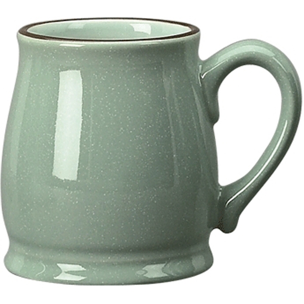 Spokane - 16 oz. sage green speckled Spokane barrel shape ceramic... from ASI 31530 ZZ OLD/Drop - Adsun, Inc / AdSun