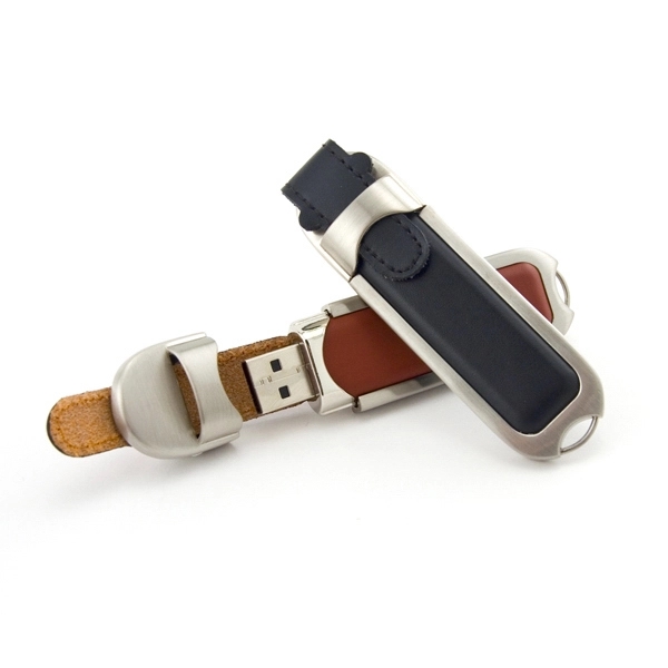 USB drive made of leather with a removable cap and unusual... from ASI 63776 KTI Networks Inc / KTI Promo