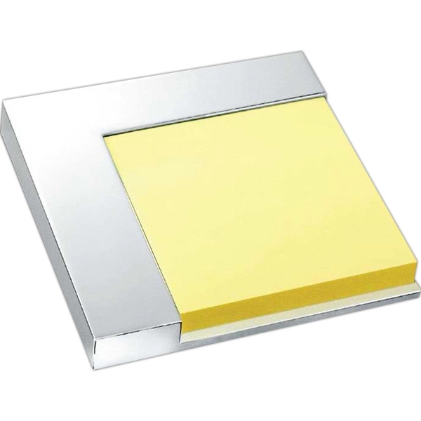 L shape silver self adhering note pad holder, with pad.... from ASI 73010 Natico Originals Inc / Natico Originals