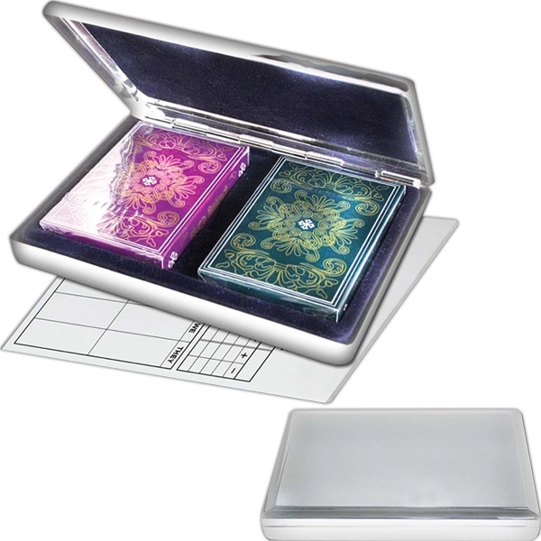 Silver box, with two decks of cards and scoring sheet.... from ASI 73010 Natico Originals Inc / Natico Originals