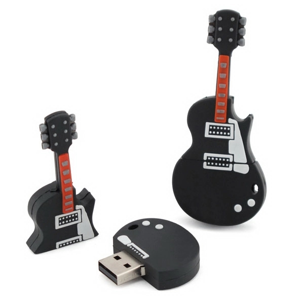 USB drive made of PVC material that's shaped like a guitar;... from ASI 63776 KTI Networks Inc / KTI Promo