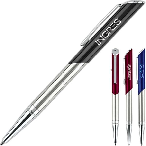 Combination pointer / ballpoint pen with chrome silver barrel.... from ASI 90305 ZZ Merged - Sweda Company LLC