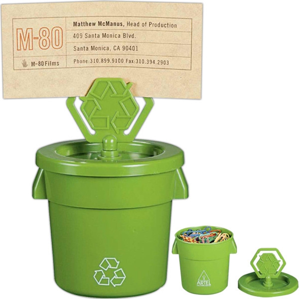 Loop - Green memo clip bin, recycling symbol printed on back,... from ASI 66887 PCNA / Leed's
