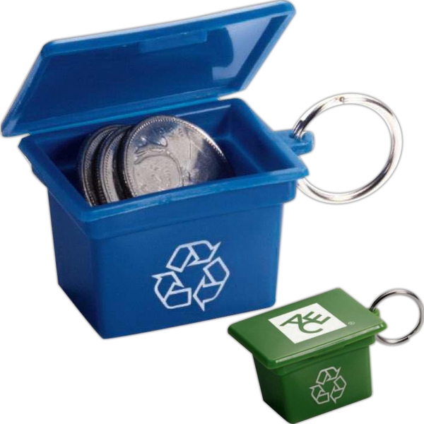 L'il Bin - ABS plastic recycling bin shaped keychain... from ASI 66887 PCNA