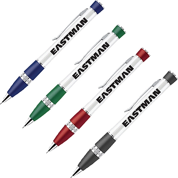 Twist action ballpoint pen with pearl white coating barrel.... from ASI 40544 Binaco / Binaline