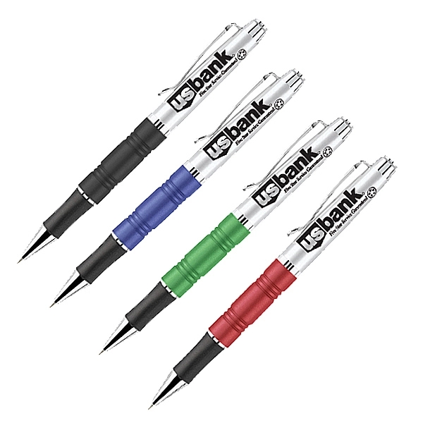 Brass construction ballpoint pen with rubber grip.... from ASI 40544 Binaco / Binaline