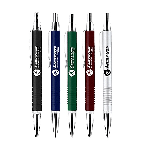 Click action ballpoint pen with brass construction barrel and textured grip.... from ASI 40544 Binaco / Binaline