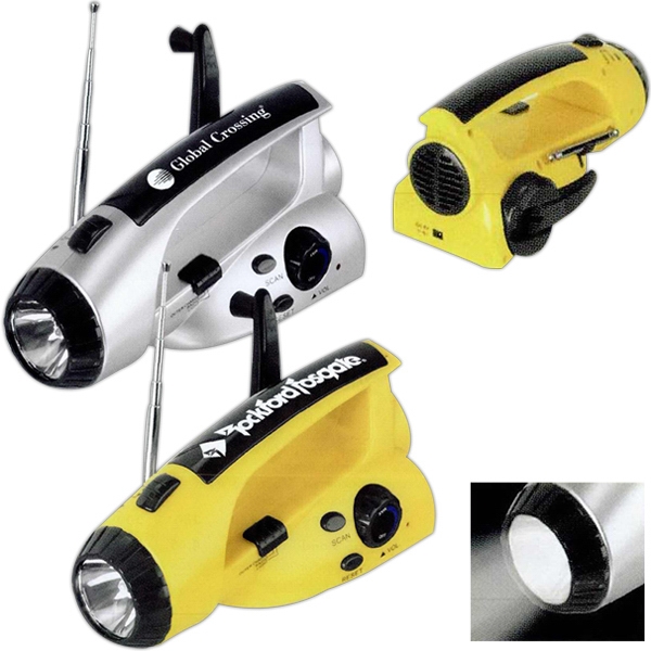 Earth Print (TM) - Wind up flashlight radio with three white... from ASI 42424 ZZ DROPPED -Bullet