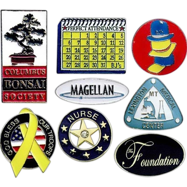 Die Struck Iron Lapel Pin with Soft Enamel Color Fill, Up... from ASI 56420 Genesis / Genesis