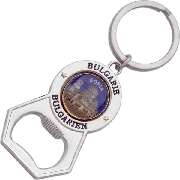 Zinc die cast spinner bottle opener key tag.... from ASI 56420 Genesis / Genesis