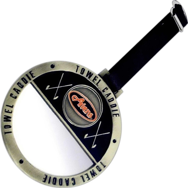 Golf towel caddie, comes in antique brass or antique silver.... from ASI 56420 Genesis / Genesis