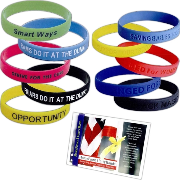 Custom Silicone Wristband, Bracelet with Debossed or Print Item