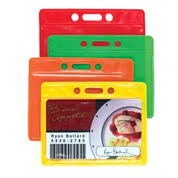 Clear vinyl horizontal card holder with colored back. Blank.... from ASI 49470 DEVARA