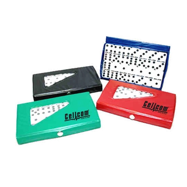 Compact travel domino game, set of double six dominoes in case... from ASI 45100 Chulani Promotional Products, Inc / Competitive Edge Innovations/Chulani