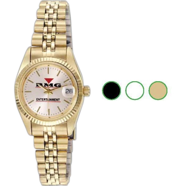 Splash-resistant alloy watch with stainless steel bracelet, Japanese movement, date function... from ASI 86230 Selco