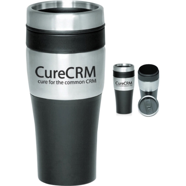 Stainless steel / plastic 16 oz. insulated travel mug.... from ASI 39552 BEL Promo