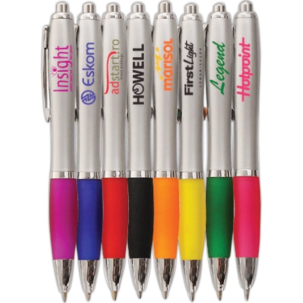 Curvaceous grip satin writing ballpoint pen.... from ASI 39552 BEL Promo