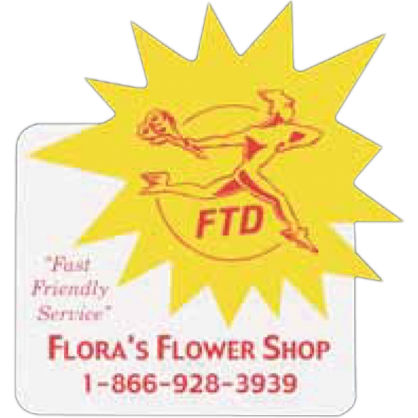 Stock starburst on rectangular flat flexible magnet.... from ASI 68507 The Magnet Group