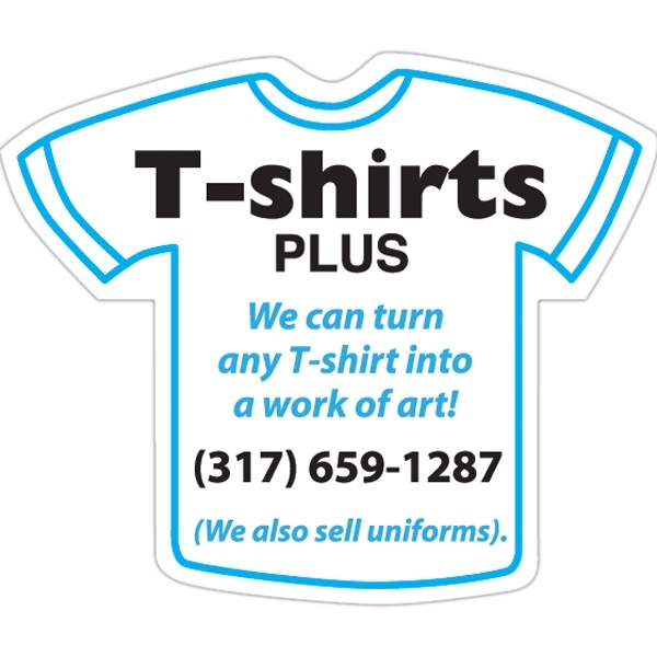 3.16" x 3.75" t-shirt shaped magnet with four color process customization.... from ASI 68507 The Magnet Group / Magnet LLC™