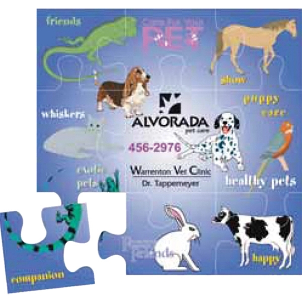 5.38" x 5.38" puzzle magnet with 9 puzzle pieces and four... from ASI 68507 The Magnet Group / Magnet LLC™