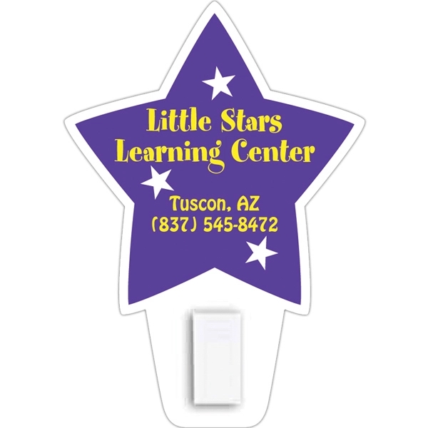 Four color process custom magnetic business card with star shape and... from ASI 68507 The Magnet Group / Magnet LLC™