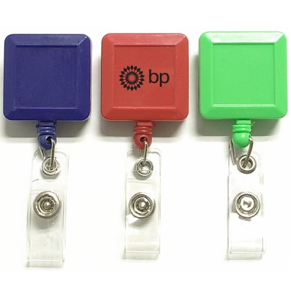 Square 26" retractable badge holder with metal clip on the back.... from ASI 74585 Nu Promo International / Nu Promo Line