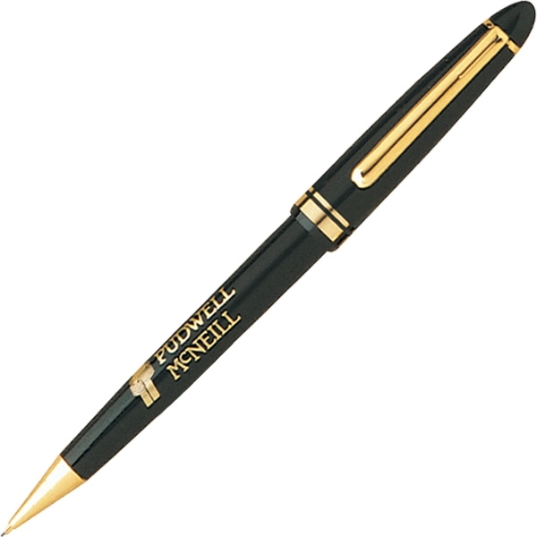 Plastic mechanical pencil, Mont-Blanc style with gold trim. 0.5 mm lead.... from ASI 42920 Busrel Inc
