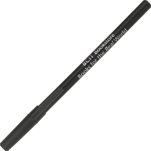 Black plastic stick pen.... from ASI 42920 Busrel Inc