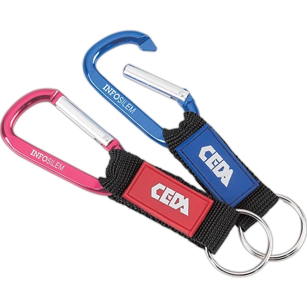 6 cm carabiner with web strap and key ring.... from ASI 42920 Busrel Inc