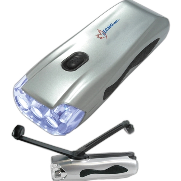 Crank flashlight with three LED lights.... from ASI 42920 Busrel Inc