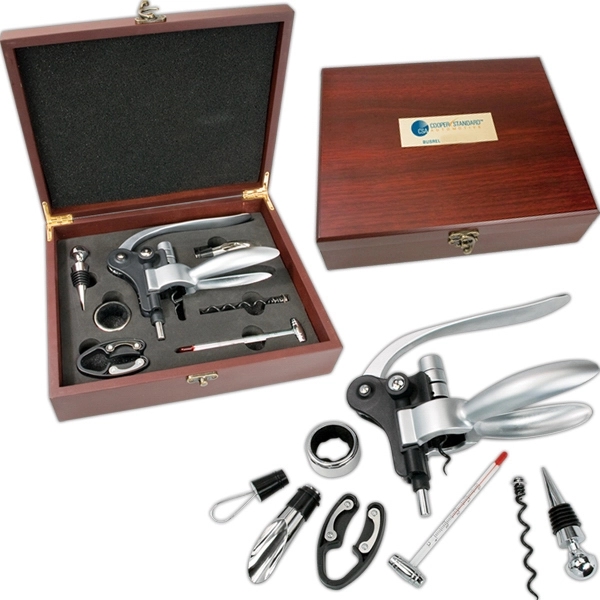 Wooden mahogany shade 6 piece wine set.... from ASI 42920 Busrel Inc