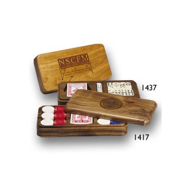 Wood game box with poker chips and cards.... from ASI 88156 Solid Dimensions Inc / Solid Dimensions Line