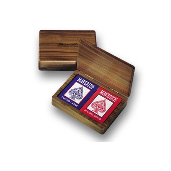 Wood card box with 2 decks of poker size playing cards.... from ASI 88156 Solid Dimensions Inc / Solid Dimensions Line