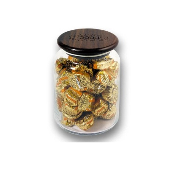 Glass candy jar with wooden lid, 26 oz.... from ASI 88156 Solid Dimensions Inc / Solid Dimensions Line