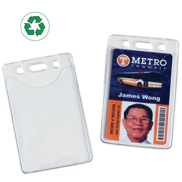 Blank vertical badge holder made from Phthalates free PVC-DOP,... from ASI 49470 DEVARA