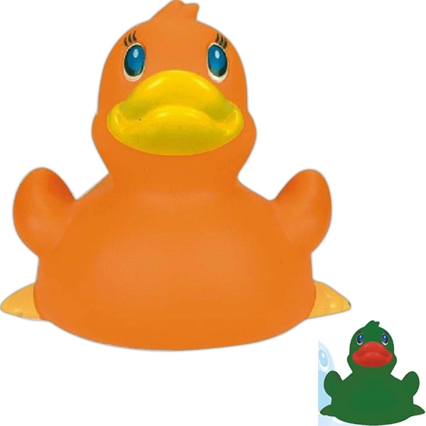 Rubber orange duck toy, balanced weight for floating.... from ASI 31977 Adline Industries Inc