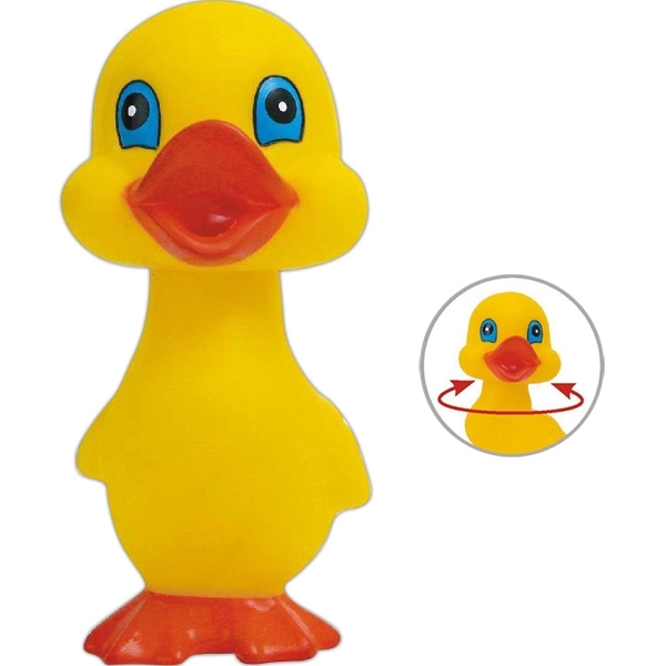 Rubber squeaking standing duck toy, head turns 360 degrees.... from ASI 31977 Adline Industries Inc